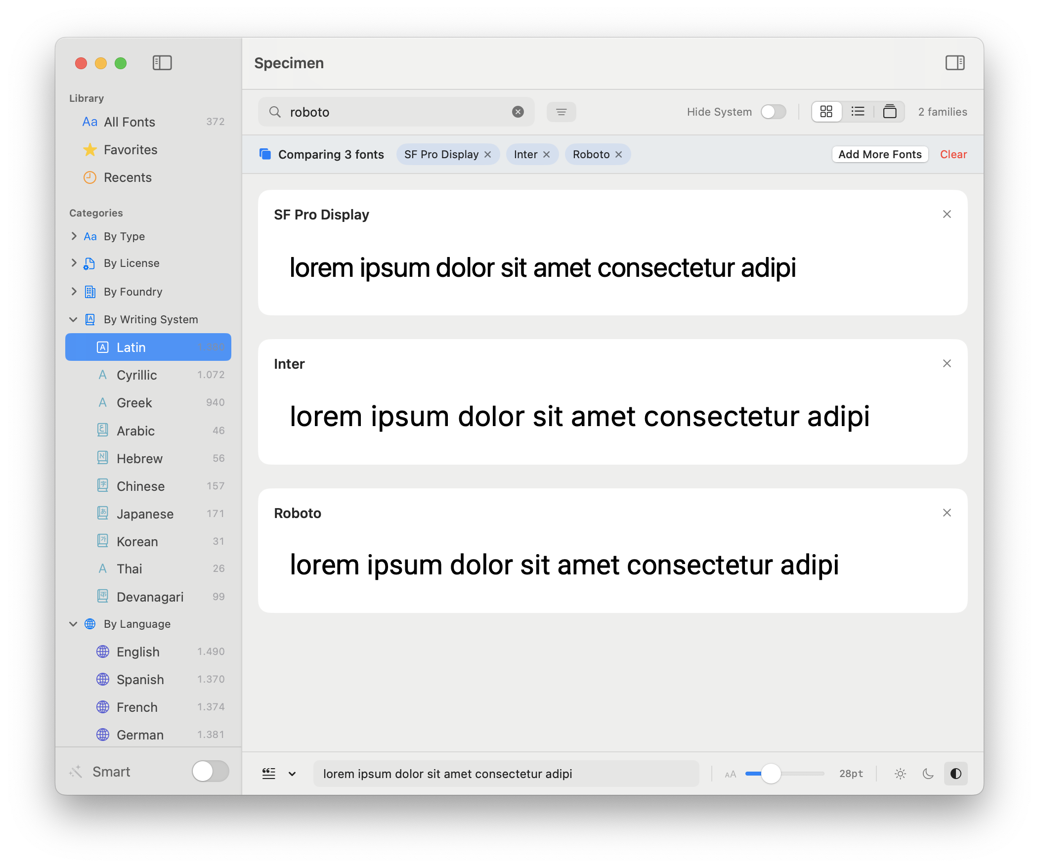 Comparison mode screenshot