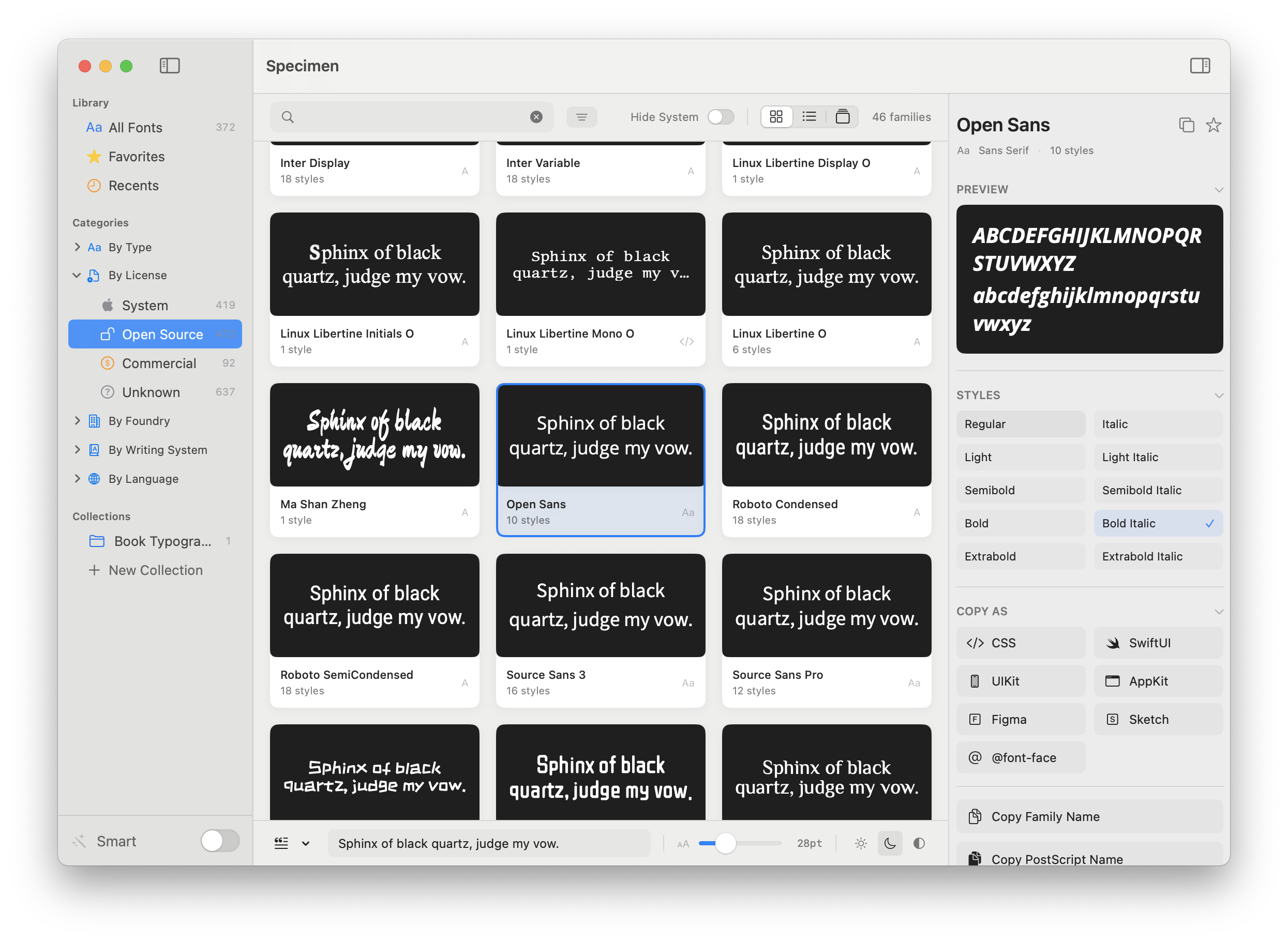 White on black preview screenshot