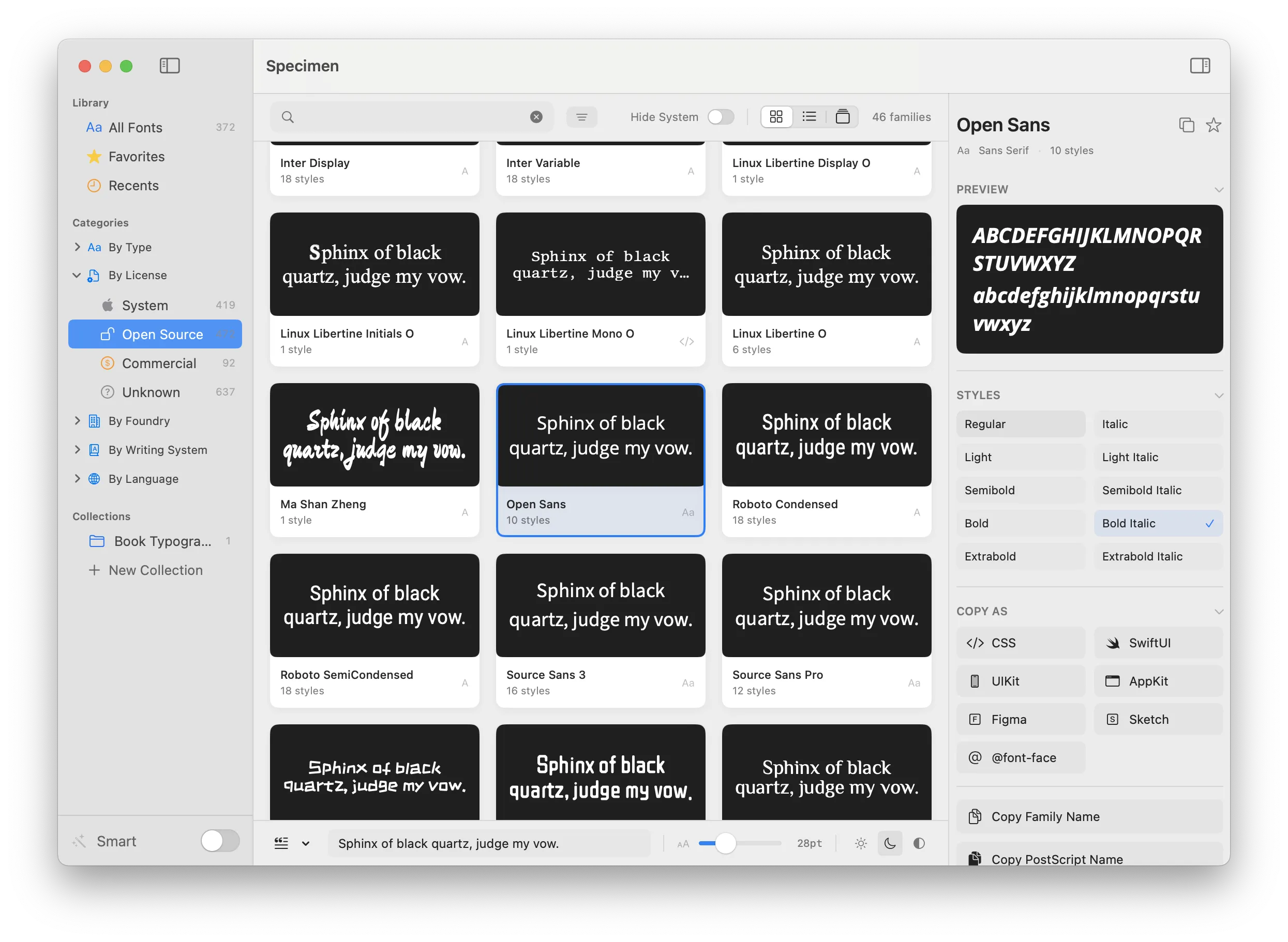 White on black preview screenshot